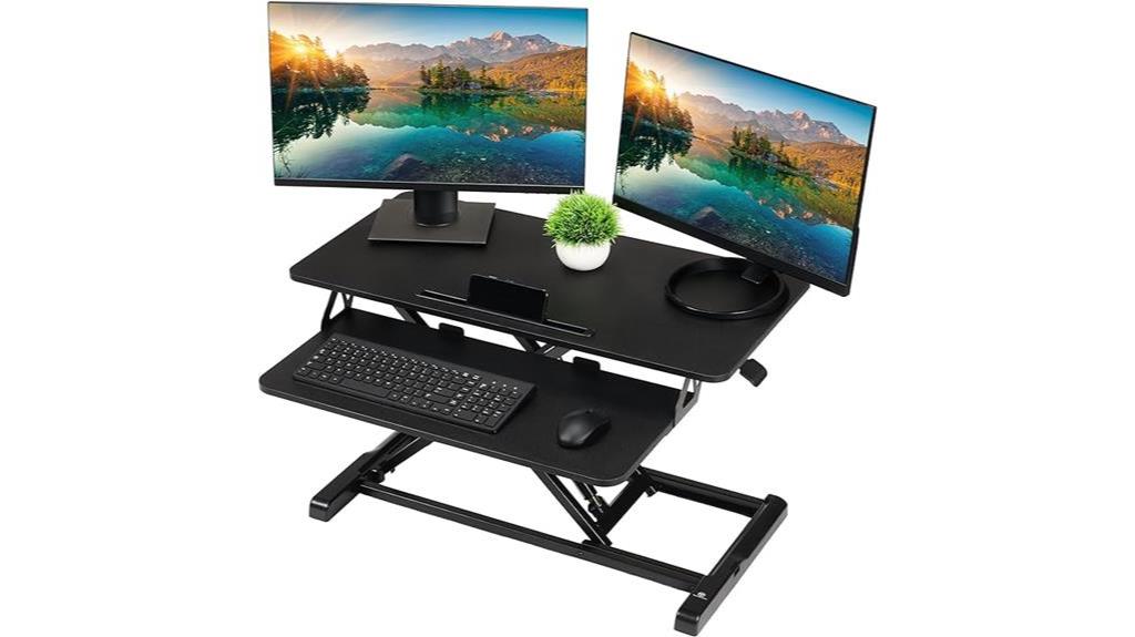 adjustable ergonomic desk converter