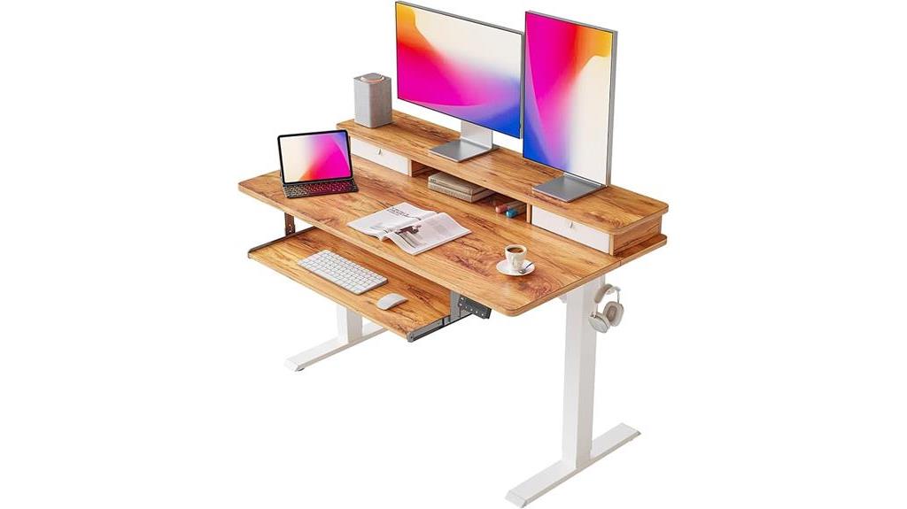 adjustable standing desk storage