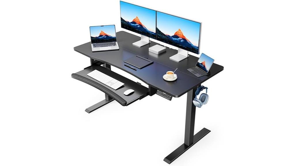 adjustable standing desk tray