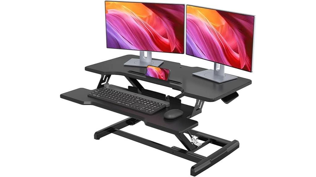 dual monitor standing desk