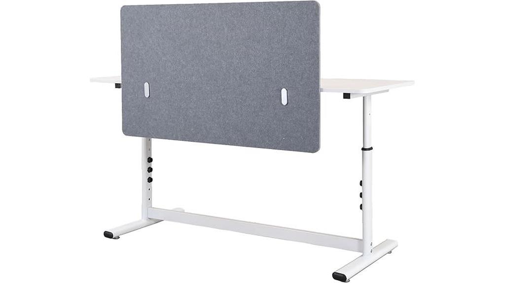 grey acoustic desk divider