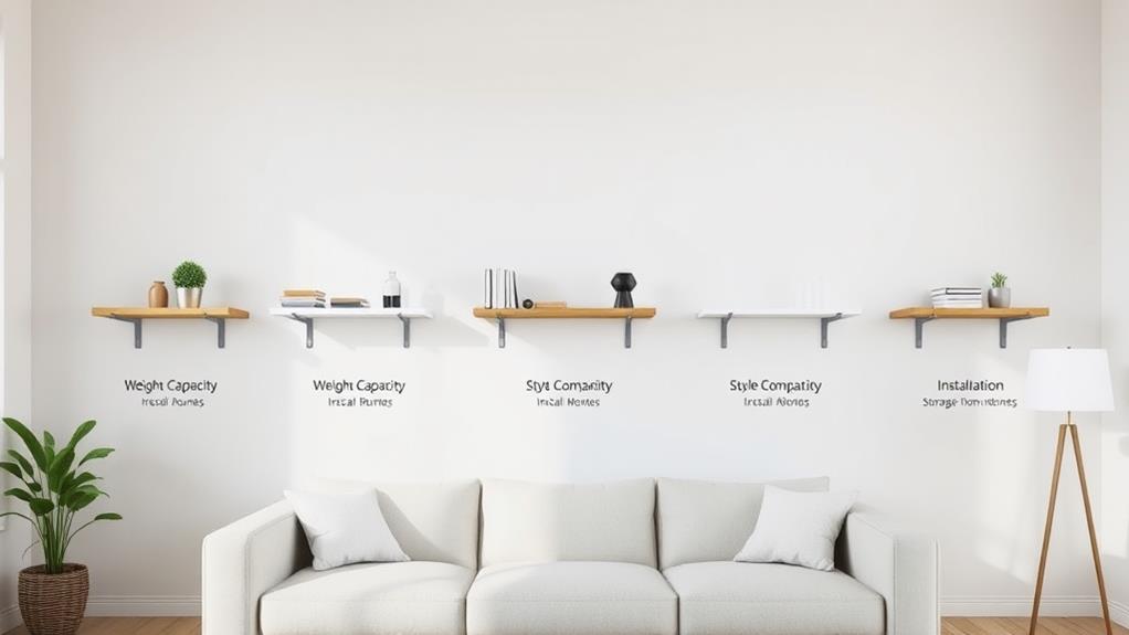 wall mounted shelves selection factors